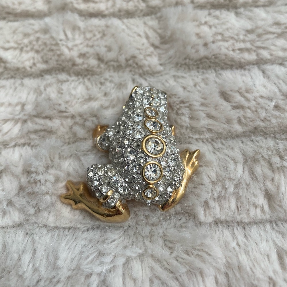 Swarovski Crystal Tiny Frog Brooch